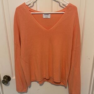 Old Navy Women's V-Neck Lightweight Sweater - Coral Peach